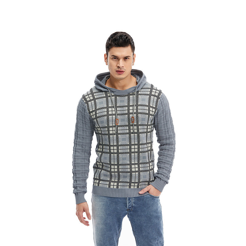 Breathable Outdoor Sports Pullover Plaid US Size Men Hoodies