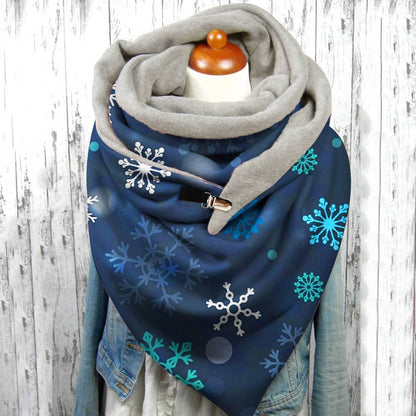 Women Scarf Winter Fashion Printing View Art Print Button Sz