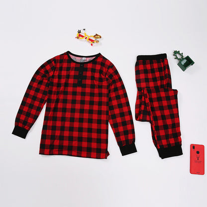 Christmas Plaid Printed Parent-child Wear Long Sleeve Pajamas