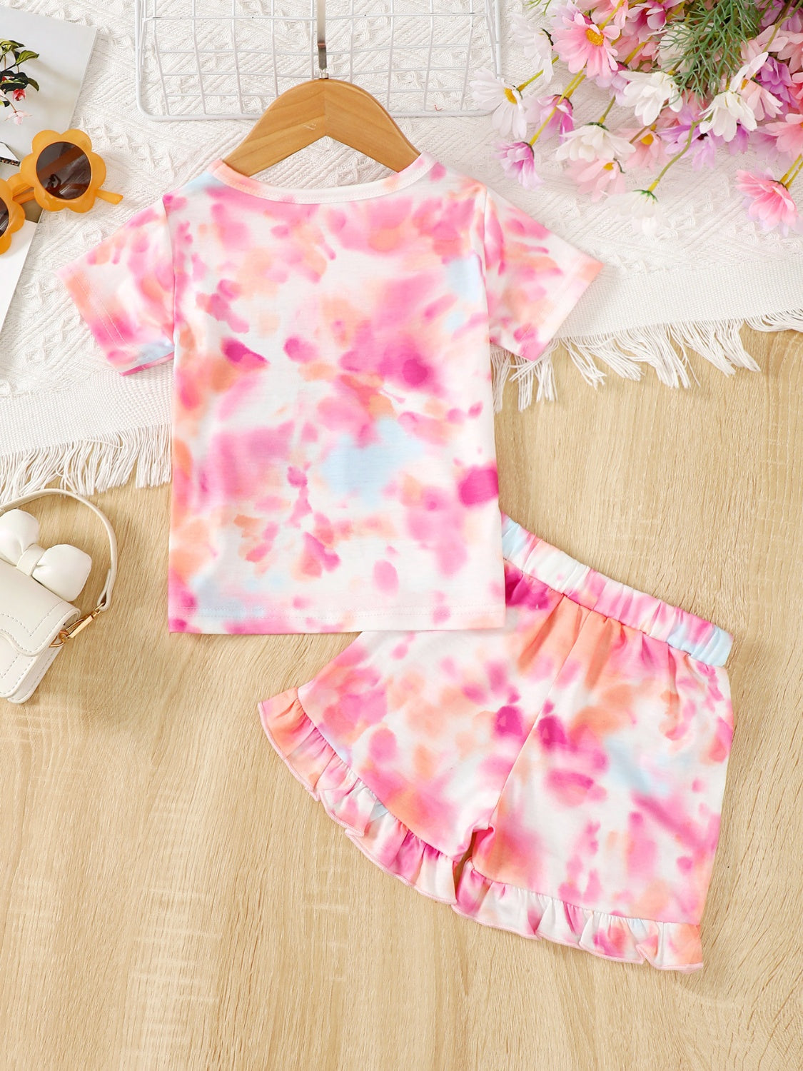 BESTIE Round Neck T-Shirt and Shorts Set