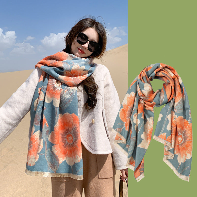 Yunnan Travel Wear Artificial Cashmere Scarf Women