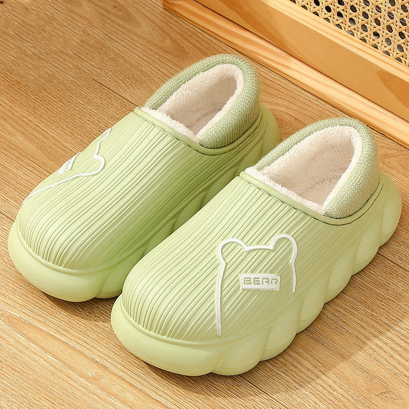 Cartoon Waterproof Cotton Slippers For Women In Winter