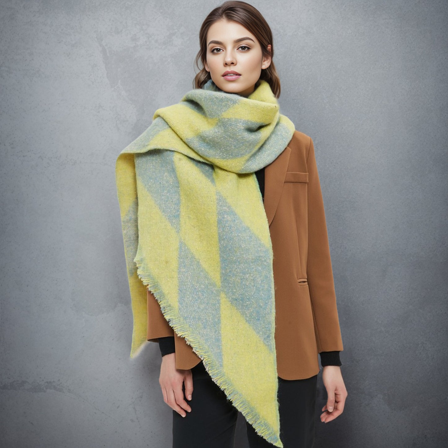 Raw Hem Polyester Scarf