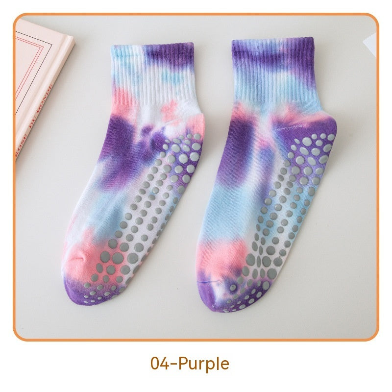 Yoga Socks Women Tie-dyed Non-slip Short Cotton