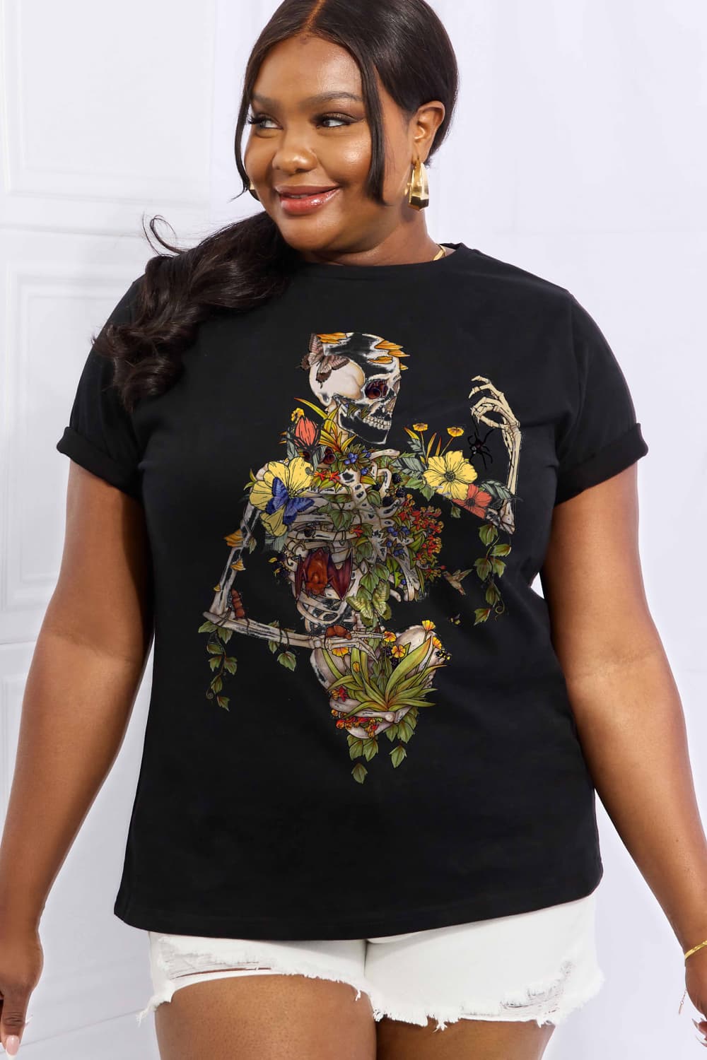 Simply Love Full Size Skeleton Graphic Cotton Tee