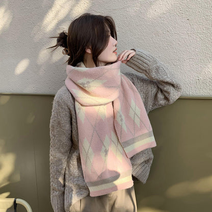 Women Soft Mohair Warm Ring Collar Scarf