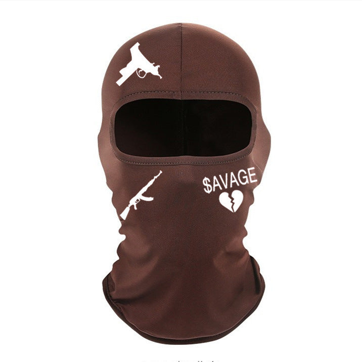 Outdoor Cycling Windproof Sun-proof And Breathable Neck Protection Heat Transfer Patch Printed Ice Silk Headgear