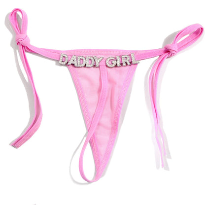 Custom Adjustable Rhinestone Letter Underwear