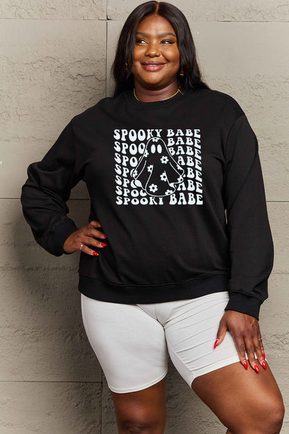 Simply Love Full Size SPOOKY BABE Graphic Sweatshirt