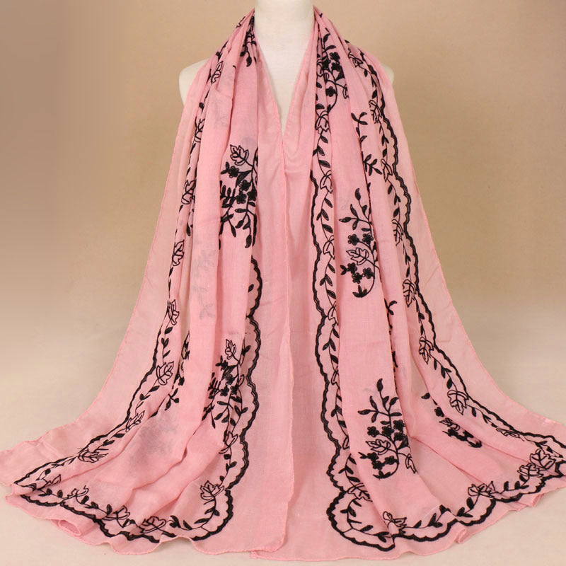 Cotton Embroidered Long Scarf For Indian Women