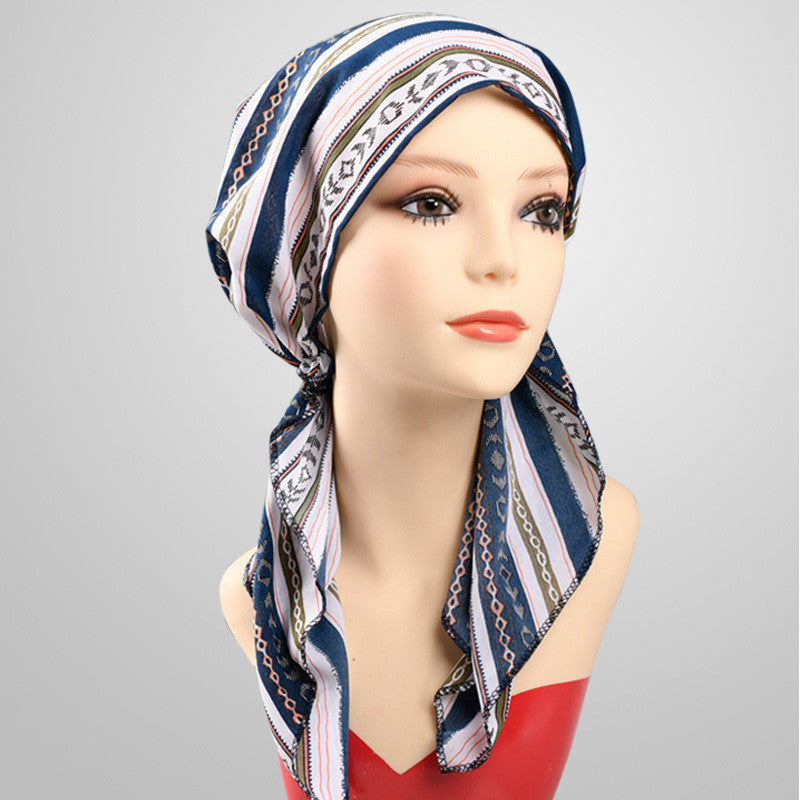 Long Tail Cap Wrapped Headscarf Headband Headgear Night Cap