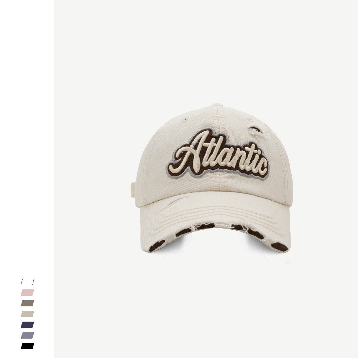 Fashion Retro Tattered Jeans Baseball Cap Letter Embroidered Peaked Cap