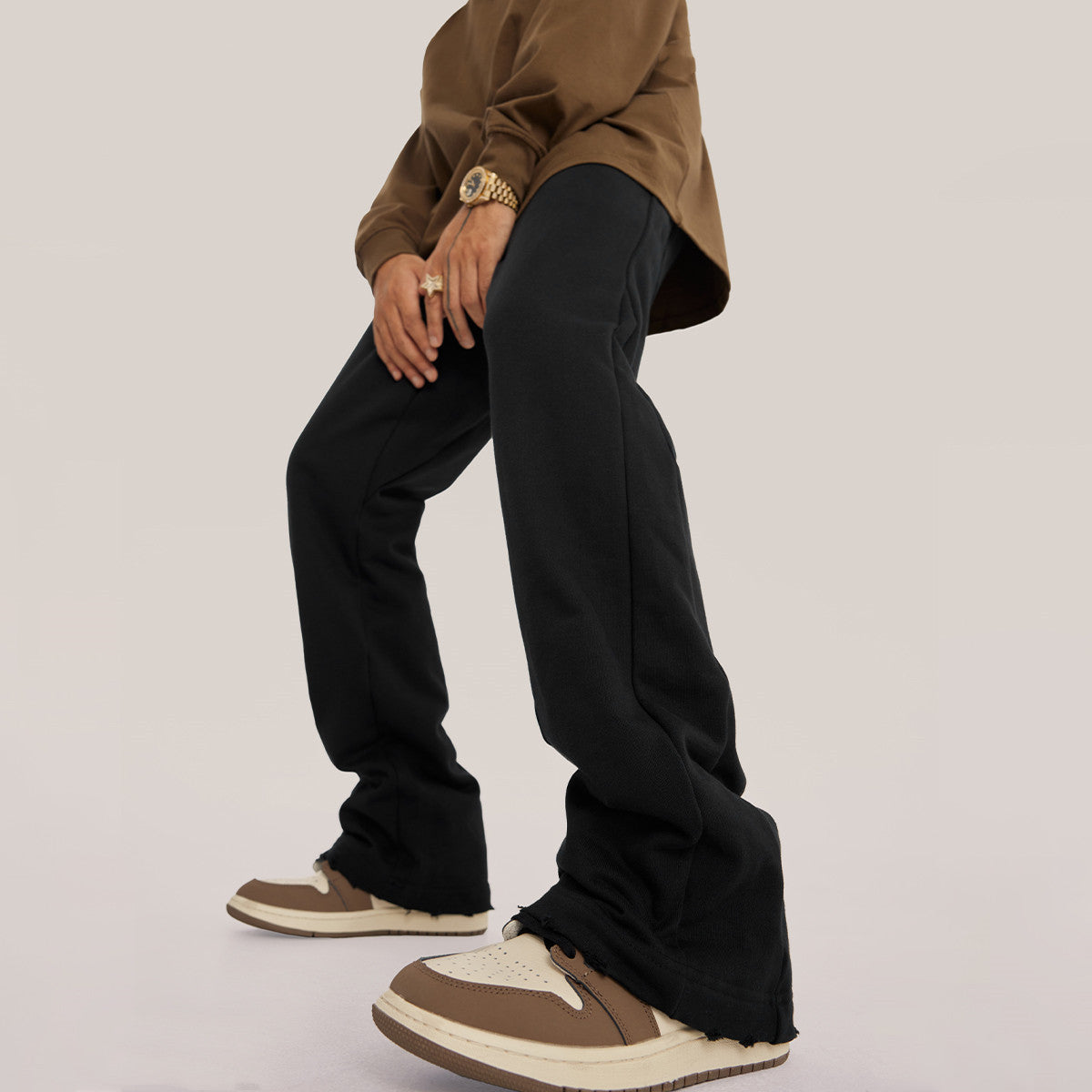 Mans Soliede Kleur Peplum Eenvoudige broek Los gemaklike broek