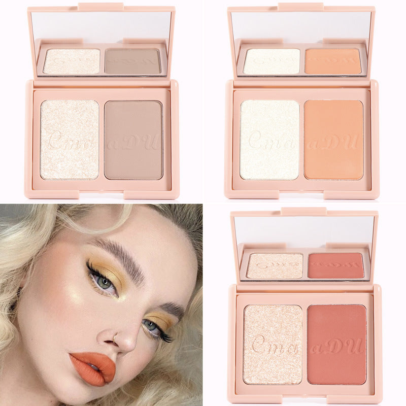 Two-tone Blush Highlighter And Contouring Palette