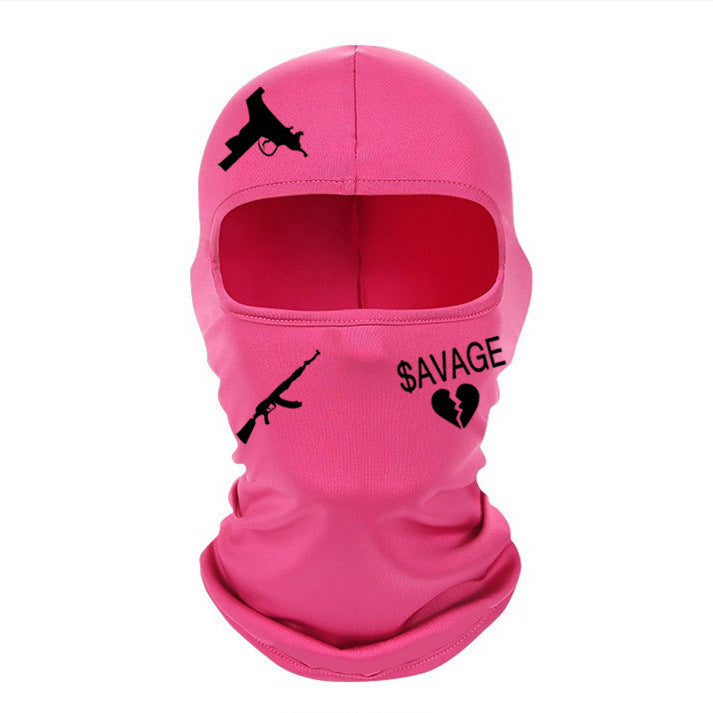 Outdoor Cycling Windproof Sun-proof And Breathable Neck Protection Heat Transfer Patch Printed Ice Silk Headgear