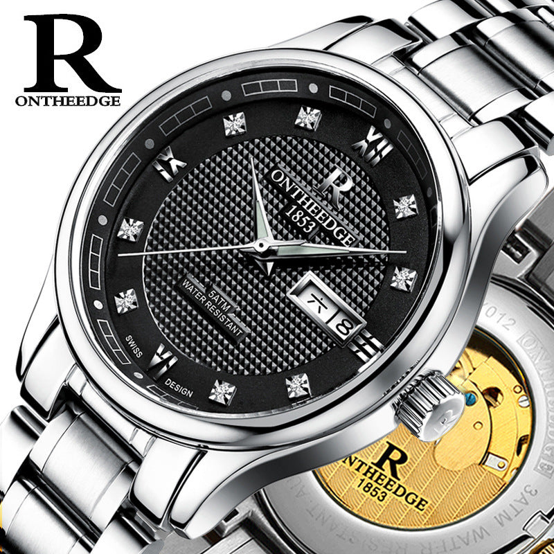 Genuine Rui edge watches men's automatic mechanical watches business men's watch luminous hollow water-proof fine steel