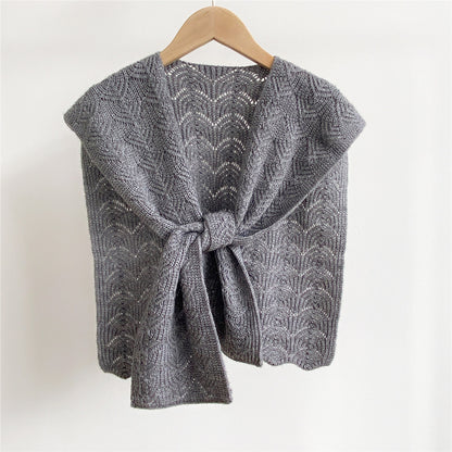 Knotted Knitted Wool Scarf Autumn Women