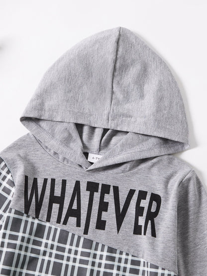 WHATEVER Plaid Hoodie and Pants Set