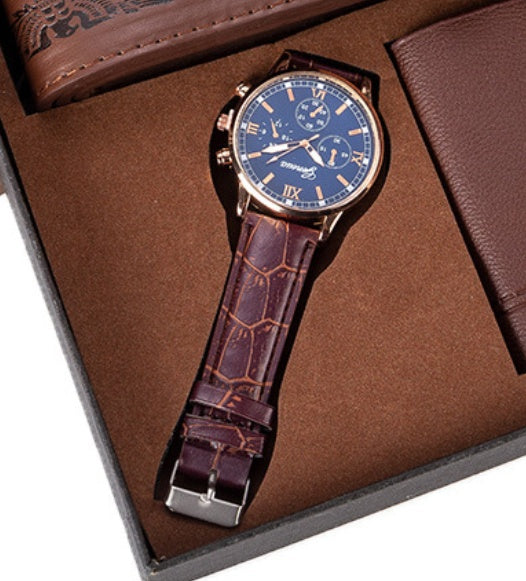 Wallet Leather Belt Set Hot Selling Creative Combination Set Men Watches