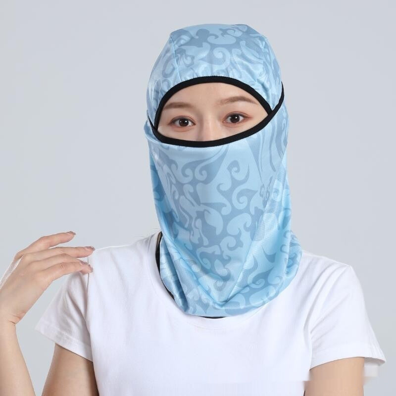 Summer Ice Silk Sun Protection Mask Men's Head Cover Full Face Fishing Sun Protection Scarf