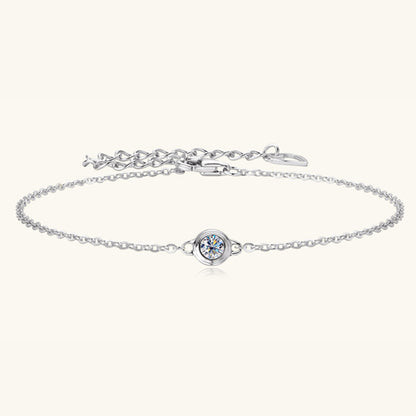 Inlaid Moissanite 925 Sterling Silver Bracelet