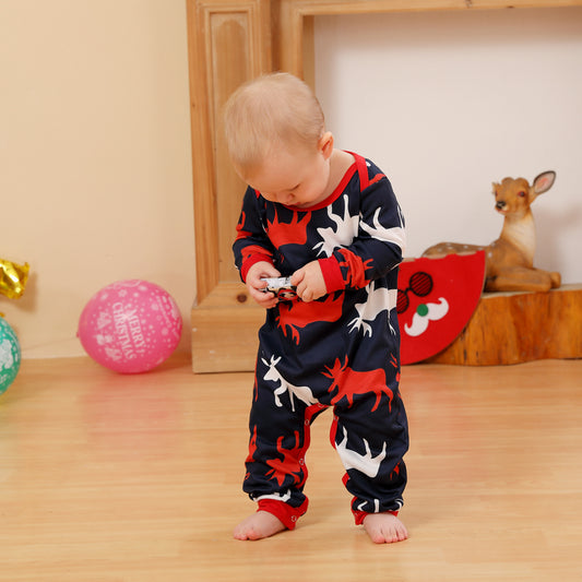 Baby Rendier Print Ronde Nek Jumpsuit