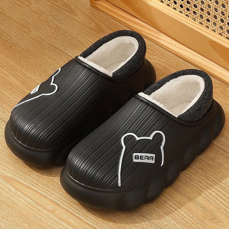 Cartoon Waterproof Cotton Slippers For Women In Winter