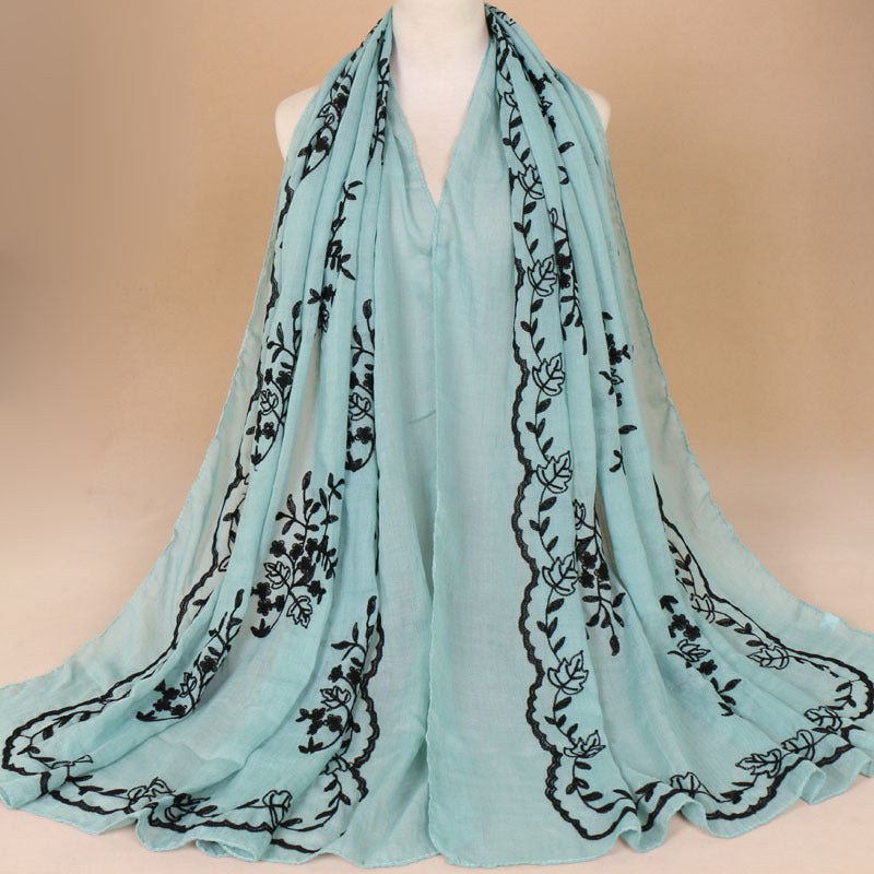 Cotton Embroidered Long Scarf For Indian Women