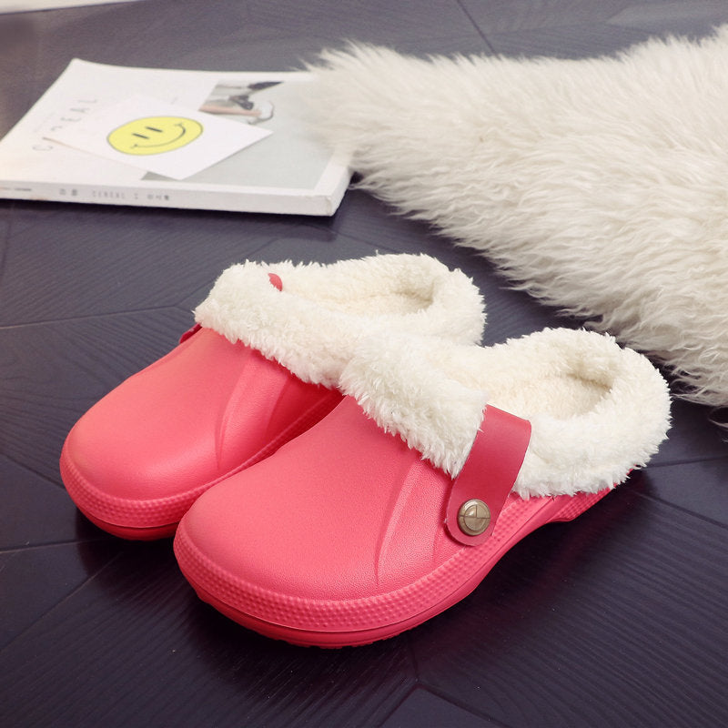 Waterproof cotton slippers women winter platform