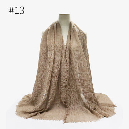 Bubble plain Scarf / cotton scarf fringes women soft solid hijab popular muffler shawls big Pashmina wrap hijab