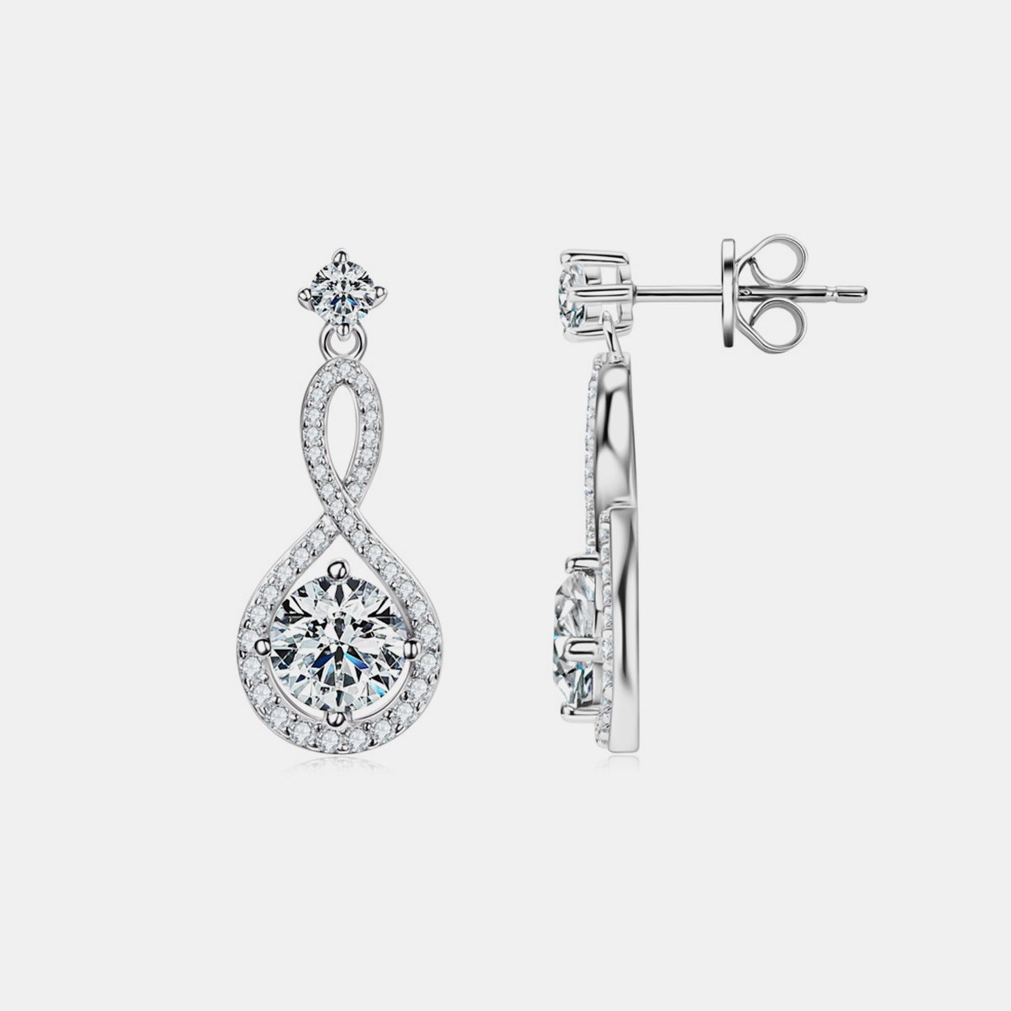 1 karaat Moissanite 925 sterling silwer oorbelle