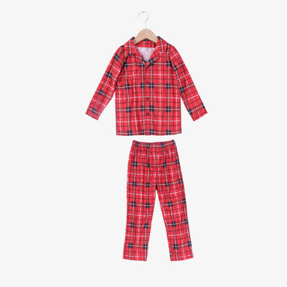 Women Plaid Collared Neck Shirt and Pants Set