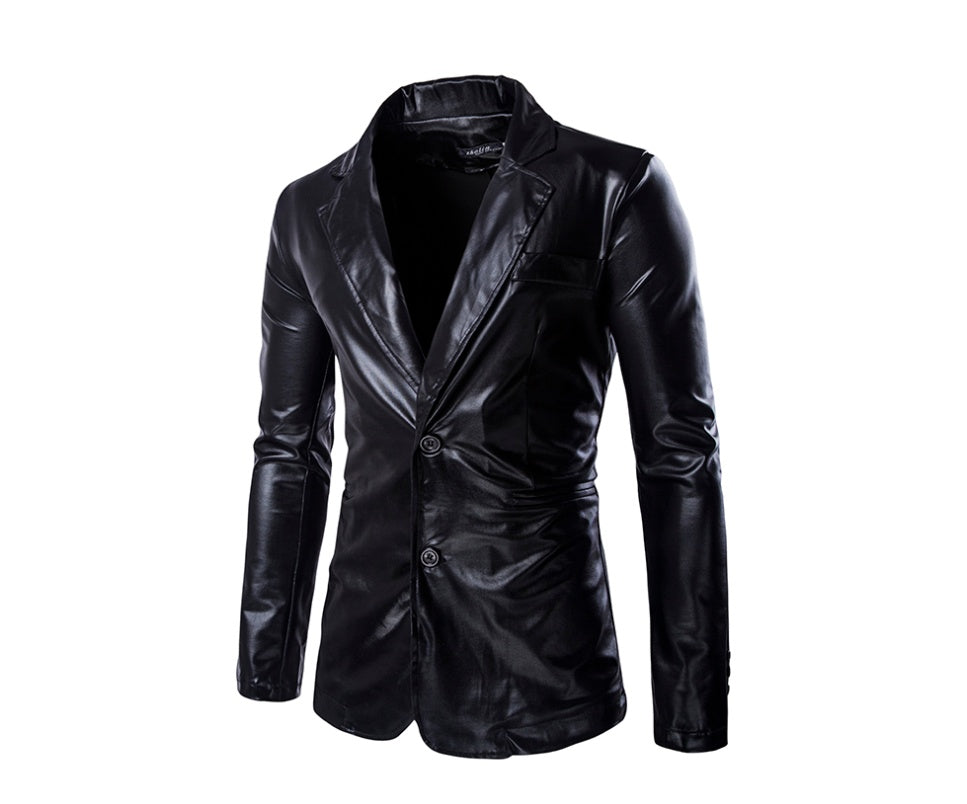 New hot stamping face casual suit suit European and American style slim men's suit