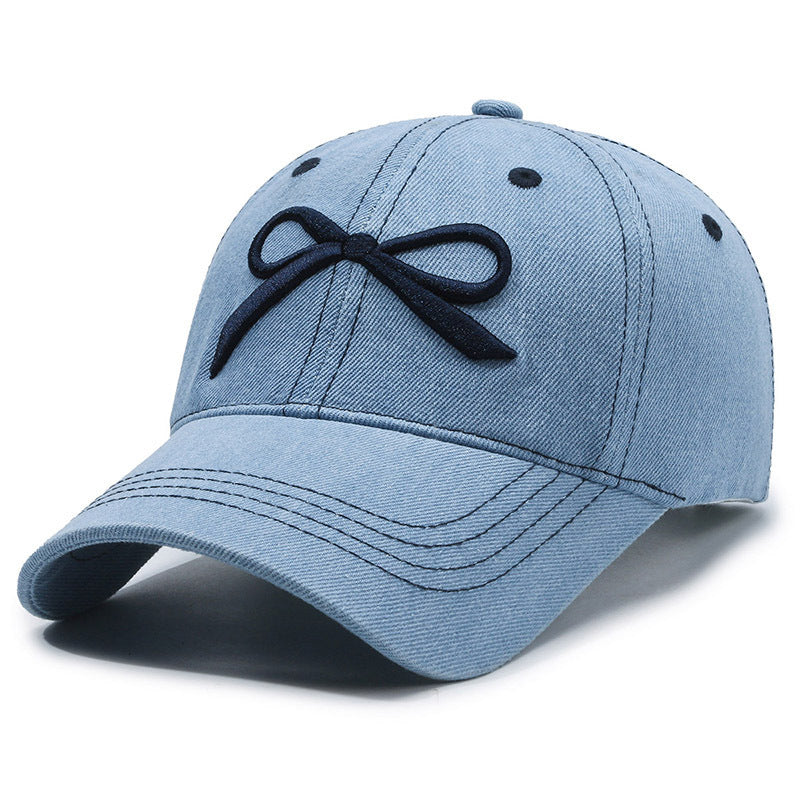 Bowknot Peaked Cap Female Cowboy Sun Protection Baseball Cap