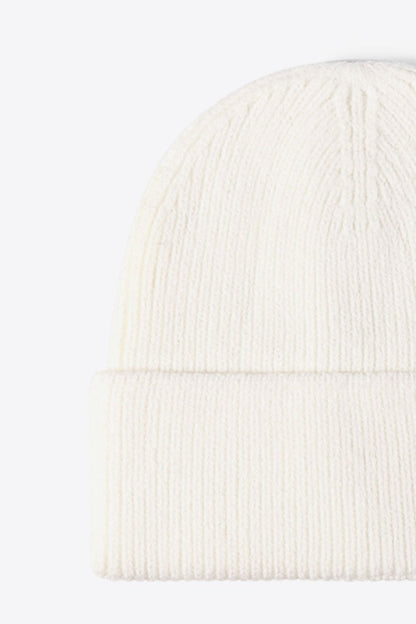 Letter N Patch Cuffed Knit Beanie