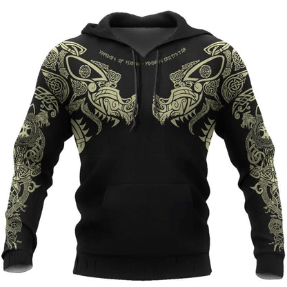 New Viking Tattoo D Printed Men hoodies Harajuku Fashion