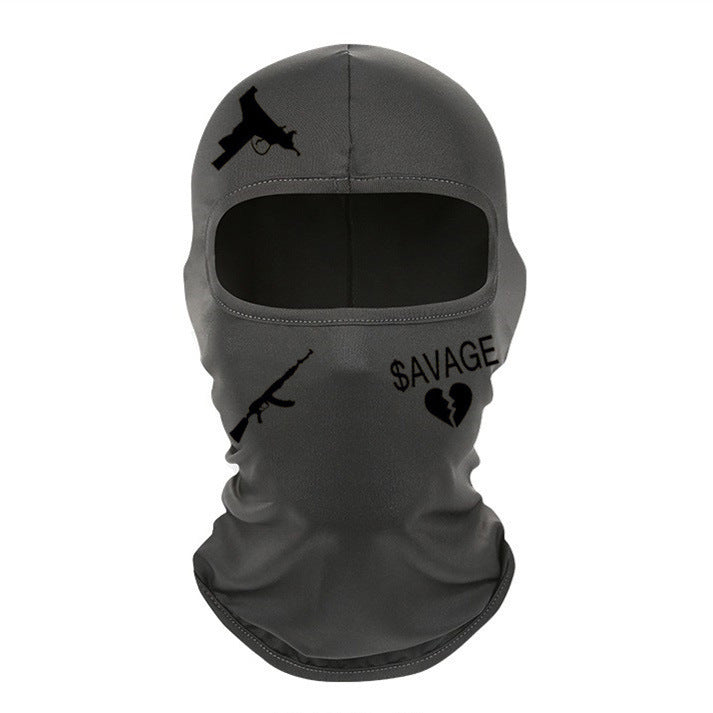 Outdoor Cycling Windproof Sun-proof And Breathable Neck Protection Heat Transfer Patch Printed Ice Silk Headgear