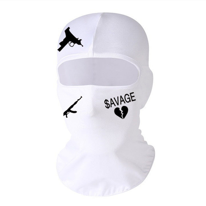 Outdoor Cycling Windproof Sun-proof And Breathable Neck Protection Heat Transfer Patch Printed Ice Silk Headgear