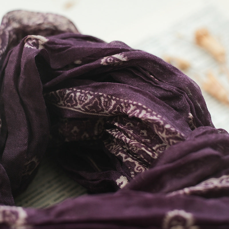 New Shawl Cotton Linen Cashew Printing Scarf For Women