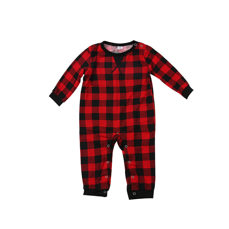 Christmas Plaid Printed Parent-child Wear Long Sleeve Pajamas