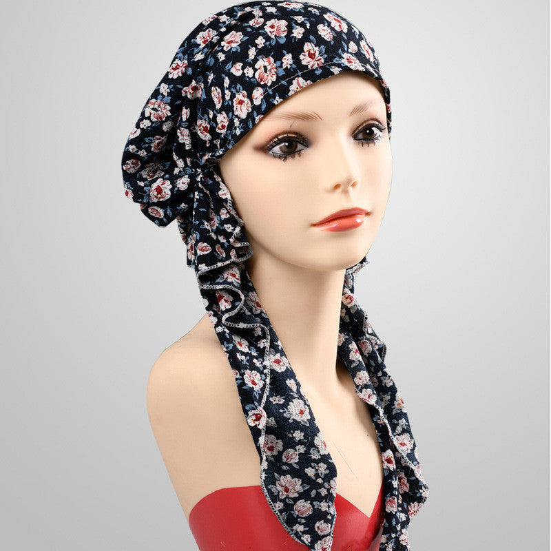 Long Tail Cap Wrapped Headscarf Headband Headgear Night Cap