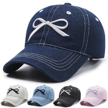 Bowknot Peaked Cap Female Cowboy Sun Protection Baseball Cap