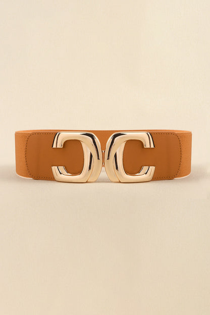 Zinc Alloy Buckle Elastic Wide Belt