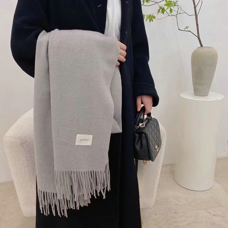 New Style Tassel Imitation Cashmere Scarf Padded Shawl Women