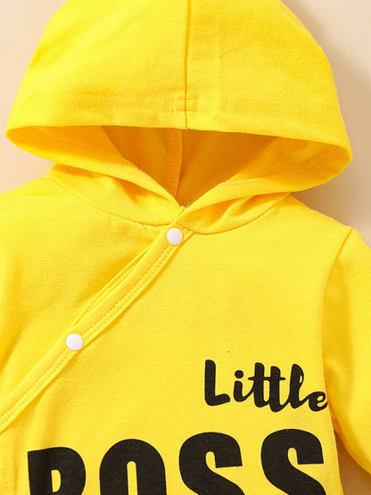 Baba LITTLE BOSS Grafiese Hooded Jumpsuit