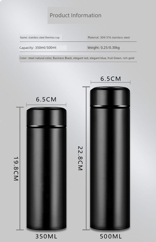 Frosted 304 Stainless Steel Personality Lettering Water Cup