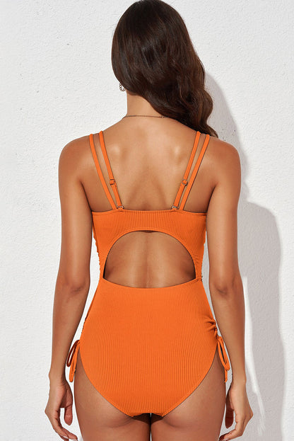 Tied Cutout Plunge One-Piece Swimsuit