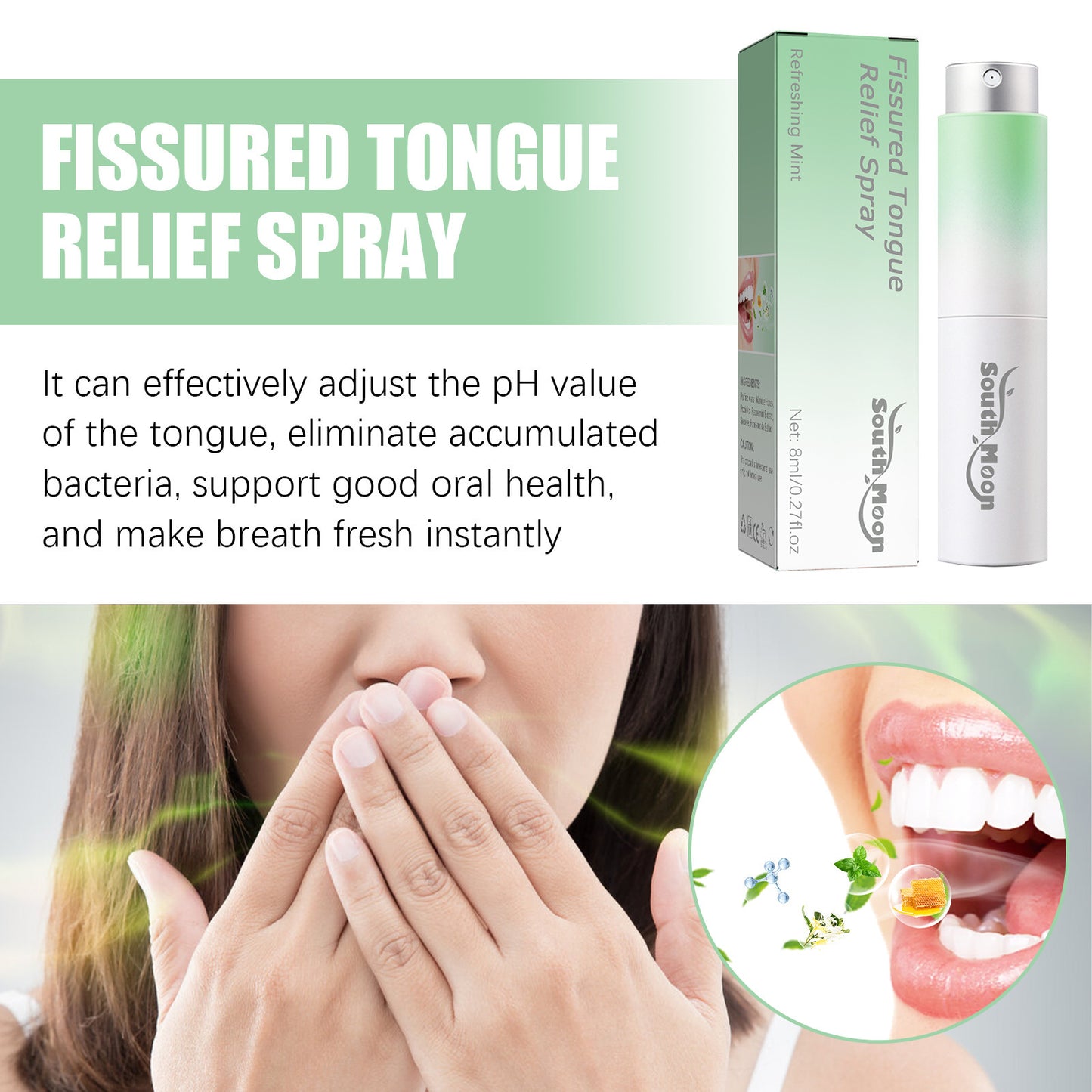 Odor Removing Oral Cracked Tongue Relief Spray