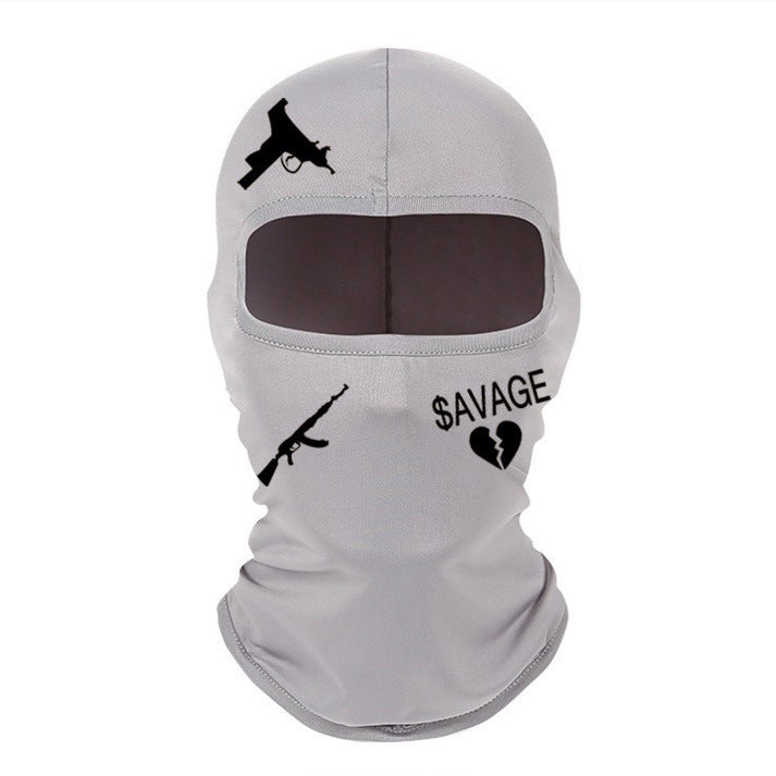 Outdoor Cycling Windproof Sun-proof And Breathable Neck Protection Heat Transfer Patch Printed Ice Silk Headgear