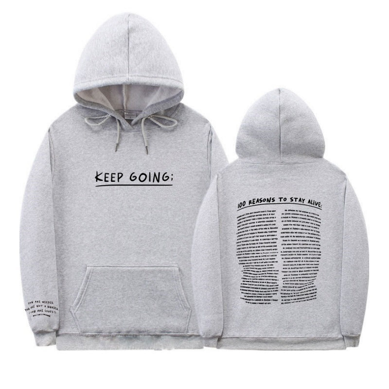 Letter Printing Long-sleeved Drawstring Hooded Sweatshirt With Pockets Fashion Sports Hoodie Womens Clothing